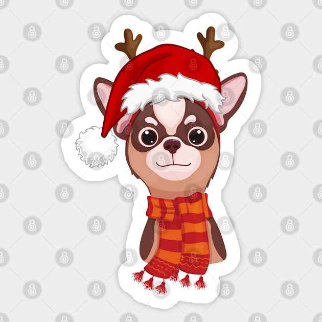 Chihuahua Funny Holiday Christmas - Chihuahua Funny Holiday Christmas Celebration - Chihuahua Lover Gifts Sticker by Famgift